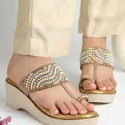 shoetopia Women Embellished Toe-Ring Wedges -picture-42