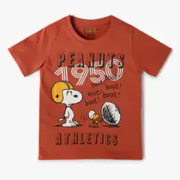 yousta Boys Peanuts Print Regular Fit Round-Neck T-Shirt-picture-18