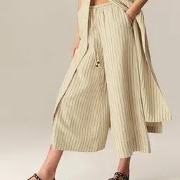 marks & spencer Women Striped Relaxed Fit Culottes-picture-41