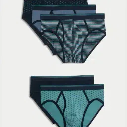 marks & spencer Men Pack of 5 Printed Cotton Briefs image 1