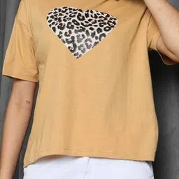 Shein Drop Shoulder Animal Chest Print Crew Tshirt-picture-31