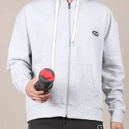 Shein Medium Length Drop Shoulder Logo Placement Print Hoodie-picture-10