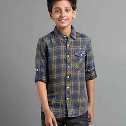 under fourteen only Boys Checks Relaxed Fit Shirt-picture-46