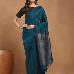 Handwoven Saree with Tassels-image-0