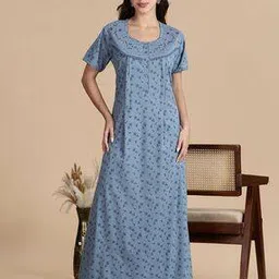9shines label Women Floral Cotton Nightgown-picture-28