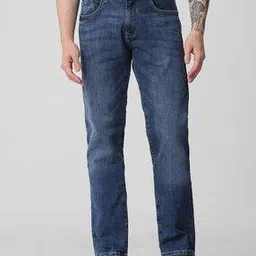 mufti Men Lightly Washed Straight Jeans-picture-19