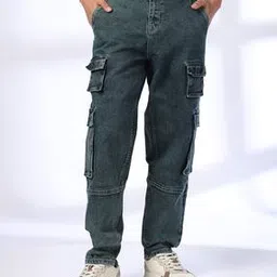 john players jeans Men Lightly Washed Cargo Pants-picture-48