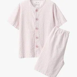 muji Side Seamless Seersucker-Short Sleeve Pajamas-picture-48