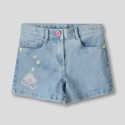 Girls Washed Regular Fit Shorts-image-75