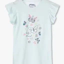 Girls Graphic Print Slim Fit Round-Neck T-Shirt-image-79
