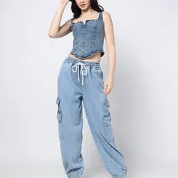 yousta Women Heavily Washed Relaxed Jeans-picture-41