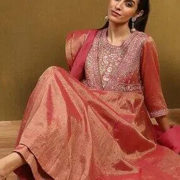 biba Women Embroidered Anarkali Kurta with Palazzos & Dupatta-picture-35