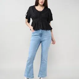 lee cooper Women Flared High-Rise Jeans-picture-31