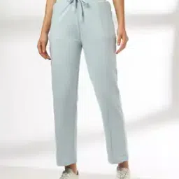 Women Panelled Straight Fit Track Pants with Typography-image-85