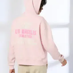 Women Oversized Hoodie with Split-Kangaroo Pockets-image-17