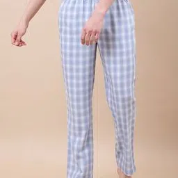 marks & spencer Cotton Mix Checked Relaxed Fit Pants-picture-16