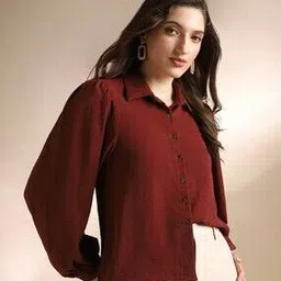 globus Women Regular Fit Top with Spread Collar-picture-17
