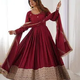 svaraa Women Embroidered Anarkali Kurta Suit Set-picture-47