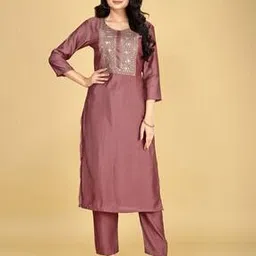 acai Women Embroidery Straight Kurta Set-picture-16