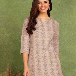 new ethnic 4 you Women Floral Print Straight Kurta image 1