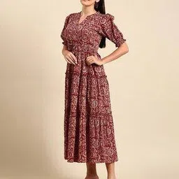 otabu Women Floral Print Tiered Dress-picture-21