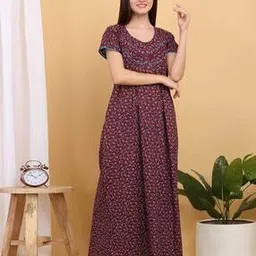 sweet dreams Women Floral Print Scoop-Neck Nightie-picture-18