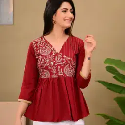 palsiya presents Women Regular Fit Embroidery Top-picture-40
