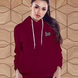 buythattrendz Women Typographic Print Regular Fit Hoodie image 1