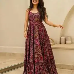 Women Floral Print Fit & Flared Dress-image-55