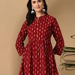 Women Printed Flared Tunic-image-3