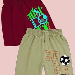 Boys Pack of 2 Regular Fit Graphic Print Shorts-image-16