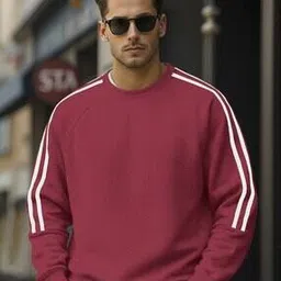 fashion and youth Men Striped Regular Fit Crew-Neck Sweatshirt-picture-38