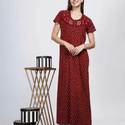 9shines label Women Floral Cotton Nightgown image 1