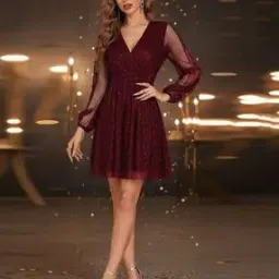 Women Embellished Fit & Flare Dress-image-25