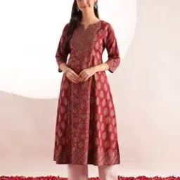 vbuyz Women Floral Print Flared Kurti-picture-45