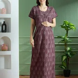 nightspree Women Ikat Print Maternity Nightgown-picture-34