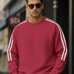 buda jeans co Men Striped Regular Fit Crew-Neck Sweatshirt image 1