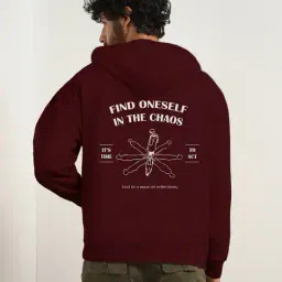 nobero Men Typographic Print Oversized Hoodie image 1