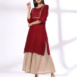 avaasa mix n' match Women Straight Kurta with Embroidered Yoke-picture-3