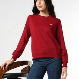 Buda women sweatshirts &hood, maroon, xs-image-11