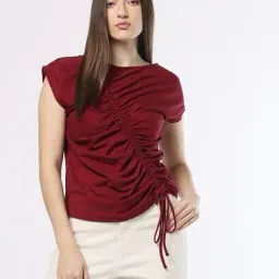 buda jeans co Women Tailored Fit Ruched Top image 1