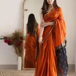 revangi Women Woven Saree with Tassels-picture-30