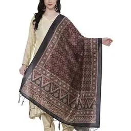 Women Soft Chanderi Silk Dupatta -image-35