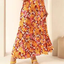 Women Floral Print A-Line Skirt-image-6
