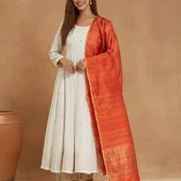 fabindia Women Zari Woven Dupatta with Tassels-picture-35