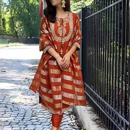 svaraa Women Embroidered Straight Kurta Suit Set-picture-19