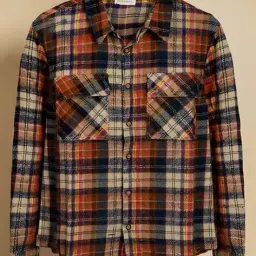 purple united kids Boys Checked Regular Fit Shirt with Spread Collar image 1