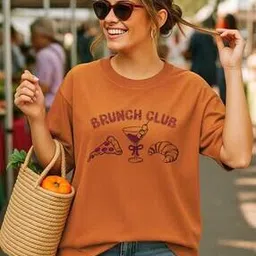 Women Typographic Print Oversized Fit T-Shirt-image-8