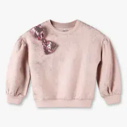 kg frendz Girls Foil Print Regular Fit Sweatshirt with Bow-picture-37