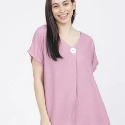 tokyo talkies Women V-Neck Top with Tie-Up-picture-32